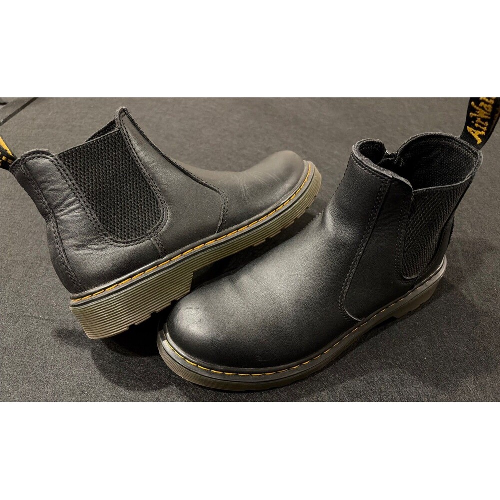 Dr. Doc Martens Black Chelsea Slip On Boot Women Sz 5.5 Men Sz 4 Retail $220
